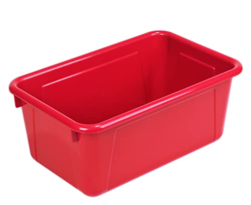 Image of Storex Small Cubby Bins - Plastic Storage Containers for Classroom, 12.2 x 7.8 x 5.1 inches, Class Red, 5-Pack (62415A05C)