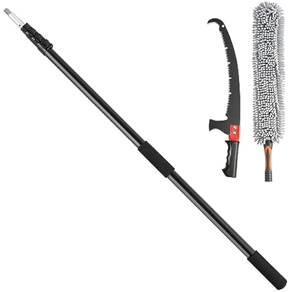 Ręczna piła do drzew Wysuwana sekator do drzew Ostre stalowe ostrze do przycinania wysokich gałęzi z lekkim uchwytem ze stopu aluminium(8m Double Hooks)