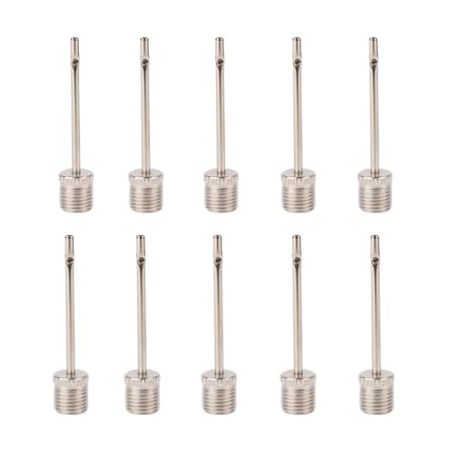 HRLORK 10 Pcs Football Pump Ball Pump Stainless Ball Inflation Portable Inflating Needle Valve Adapter for Football Basketball Volleyball Balloon