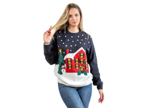 CapitanCasa Xmas - Jersey navideño para adulto, cuello redondo, para invierno, M