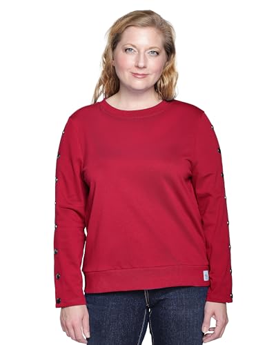 Long Sleeve Dialysis Shirts for Women with Easy Arm Port Access Makes Best Dialysis Patient Gift (US, Alpha, Medium, Regular, Regular, Ruby Red)