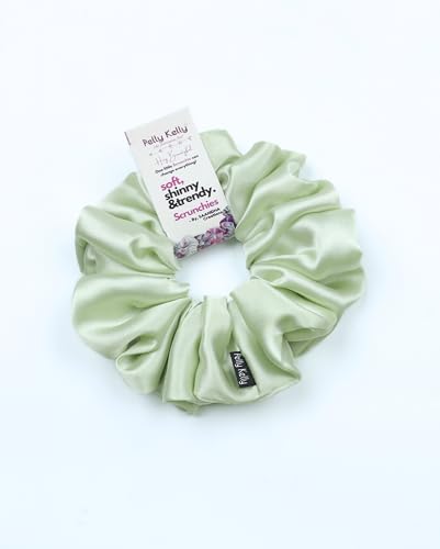 Image of Satin Scrunchies Hair Bands for Women | No-Damage Elastic Hair Ties for Ponytails & Buns | Fluffy & Stylish Rubber Bands | Extra Large Size | Pack of 5