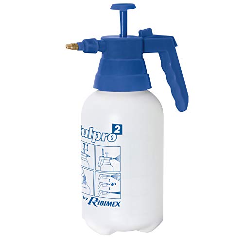 Ribimex Nebulizzatore a Pressione Pulpro 2, con Ugello in Ottone, Spruzzatore a Precompressione da 1,4 L per Giardino, Orto, Trattamenti Fitosanitari, Pulizia e Igienizzazione - PRP012P