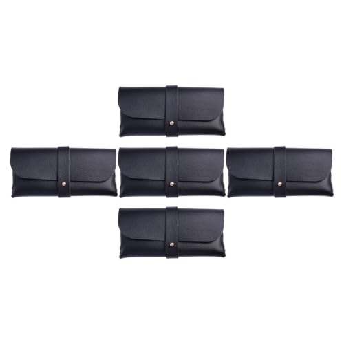 GATHINESS Handmade Hard Protective Glasses Box Pvc Leather 5pcs Eyeglass Case Set with Multifunctional Storage, Fashion Eyewear Holder for Travel and Outdoor Activities