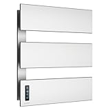 Towel Warmers for Bathroom, Hot Towel Warmer Wall Mounted with 3 Bar, Smart LED Control with Built-in Timer & Temperature, 21.6' X 17.7', Max 140°F, Plug-in, Fast Heating, Silver