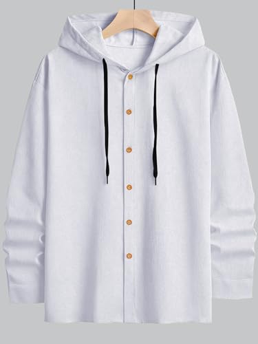 Image of Noble Monk Men's Relax Fit Hooded Shirt || Casual Wear for Men || Full Sleeve Shirts || Stylish Shirt for Men