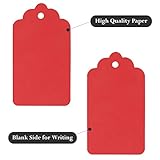 jijAcraft 100PCS Red Gift Tags, 7x4CM Making Hang Label with String for Christmas Wedding Favour DIY Crafts - Image 3