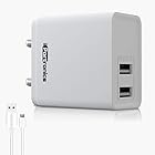 Portronics Adapto 648 POR-648, 2.4A Quick Charging Dual USB Port Wall Adapter with 1M Micro-USB Charging Cable (White)