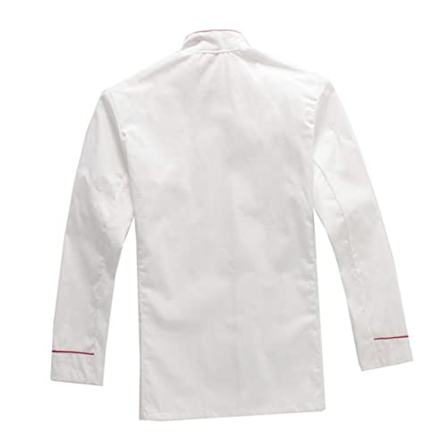 LIFKOME Long Sleeve Chef Jacket Casual Loose Splash Work Clothes for Restaurant Bar Hotel Outdoor Barbecue Red Embossed Breathable and Wearproof Catering Apparel