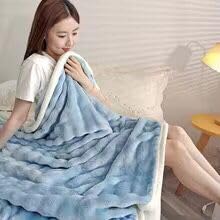 Image of Double Bed Blanket - Rabbit Fur Single Layer, Soft & Warm Winter Blanket, 200x230 cm Large Size, Lightweight Cozy Blanket for Adults & Home Decor- Sky Blue