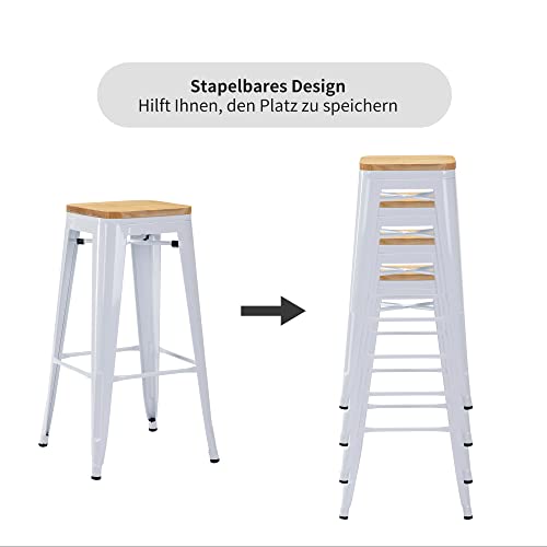 Duhome 1 Sgabello da Bar in Metallo Nero