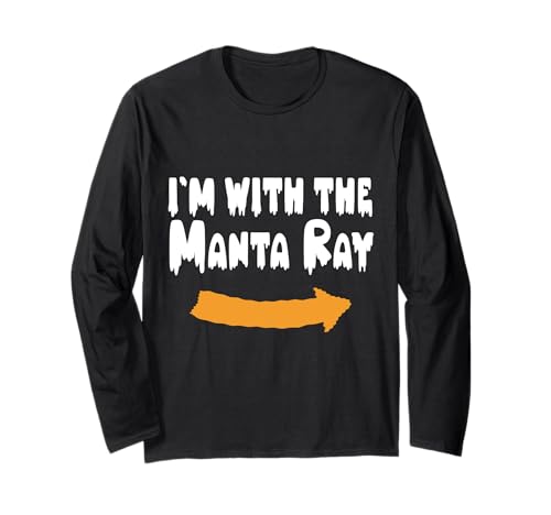 I'm with the Funny Lazy Halloween Costume di Manta Ray Maglia a Manica