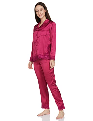 Image of Max Women's Solid Polyester Shirt and Elasticated Pajamas
