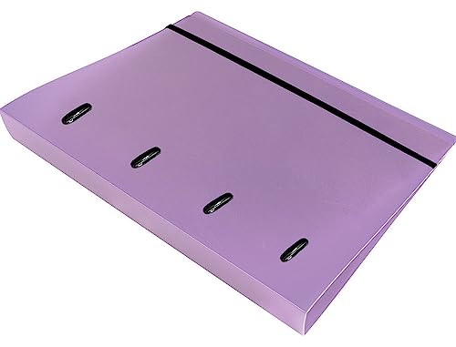 Folder with Refill liderpapel a4 Box 5 mm 100 Sheets 80 g Polypropylene 4 Mixed Rings 25 mm Lavender, multicoloured - Image 4