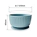 Cat Bowls with Suction Cup 400ml with Silicone Lid — Elevated Silicone Pet Dish with Non-Slip Bottom for Dry Food, Wet Food and Water — Silicone Water Bowl for Small Dog, Rabbit, Kittens (Darkgrey)