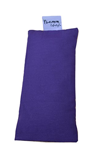 Tvamm Lifestyle ögonkudde med linne/lavendelfyllning – 100 % bomullstyg, 23 x 11 cm/finns i vackra färger (Lila)