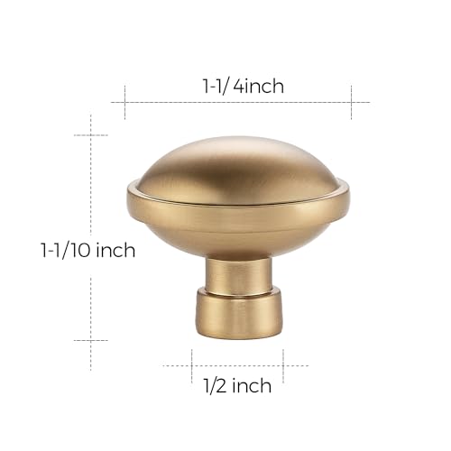 Image of Ravinte 2 Pack 1-1 /4 Inch Diameter Kitchen Cabinet Knobs Champagne Bronze Dresser Knobs Round Solid Cabinet Drawer Pulls for Kitchen Cupboard Hardware