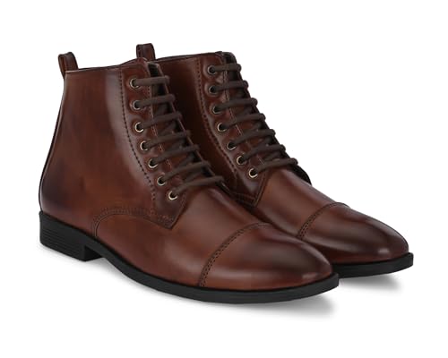 Image of Server Men's Chelsea Ankle Boots | Casual Boots for Men | Ankle Height Boots| All Day wear | Comfortable Formal Office & Business Wear Shoes | Lace up Boots | Derby Boots