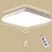 Produktbild LED Deckenleuchte Mit Bewegungsmelder, 18W 1400Lm LED Deckenlampe 5.8G Bewegungssensor Einstellbar mit Fernbedienung, IP54 Sensorleuchte Für Badezimmer Keller Flur Garage Carport Treppe Lager 4000K