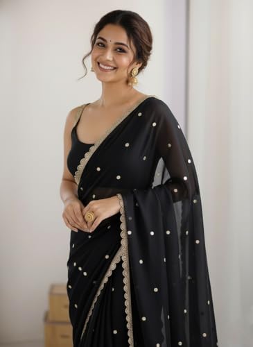 Image of Yashika Women's Rangoli Silk Blend Saree with Blouse Piece for Traditional Ethinic Wear Sari