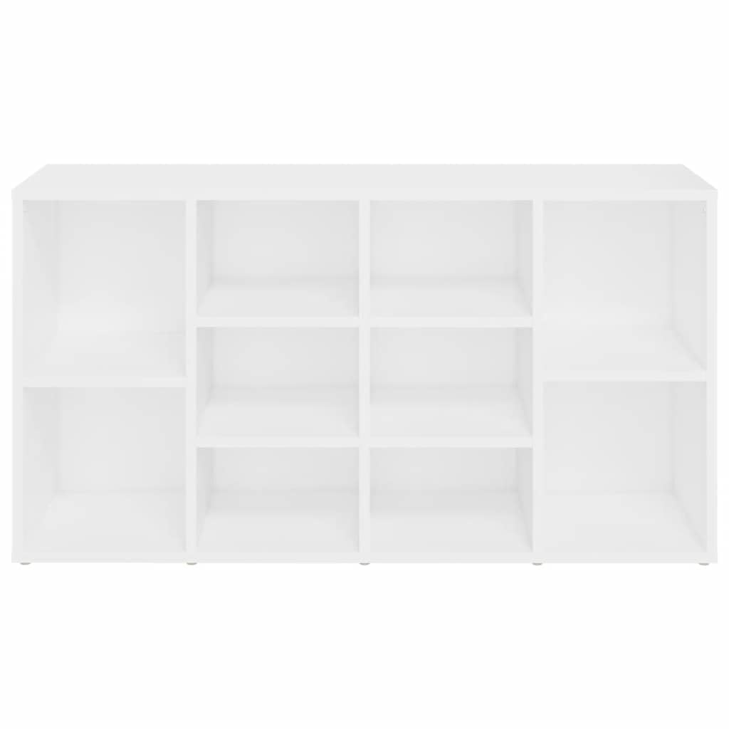 vidaXL Banc à Chaussures, Organisateur de Maison, Meuble de Rangement Salon Couloir Entrée Maison Intérieur, Blanc Bois d’Ingénierie