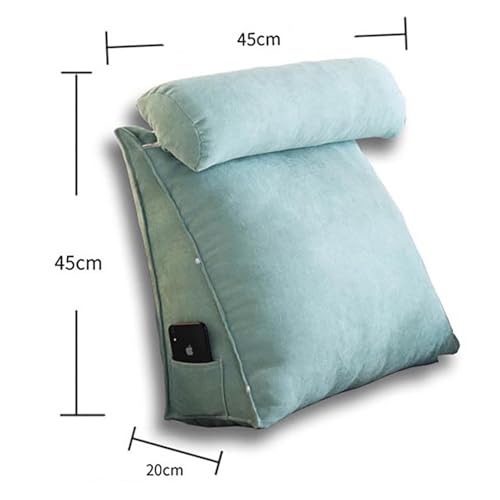 Almohada de apoyo lumbar ajustable para reposacabezas para cama y sofá, con funda de chenilla extraíble, almohada de posición trasera para T
