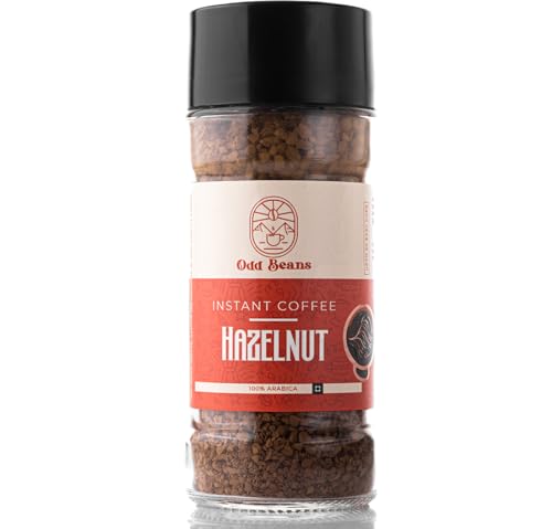 Odd Beans Hazelnut Instant Coffee Powder (100g) | Rich and Nutty Taste, Freeze-Dried, 100% Arabica Beans | No Chicory Added