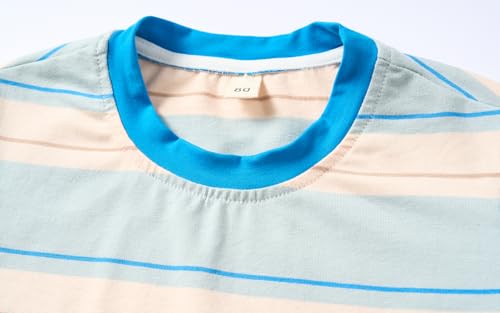 Image of LittleSpring Boys Girls Summer Outfits Striped T-Shirt and Shorts Set