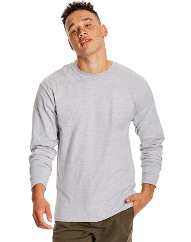 Image of Hanes Men's Beefy Long Sleeve Shirt, 1 or 2 Pack