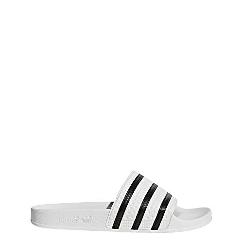 adidas Originals Men's Adilette Sandal, White/Black/White, 4