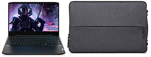 Image of Lenovo Ideapad Gaming 3 Intel Core i5 10th Gen 39.63cm (15.6 inch) FHD Gaming Laptop (8GB /1TB+256GB SSD /Win10 /MS19 /NVIDIA GTX 1650 4GB Graphics /Onyx Black /2.2Kg), 81Y400E1IN + Lenovo 39.63cm (15.6 inch) Urban Laptop Sleeve