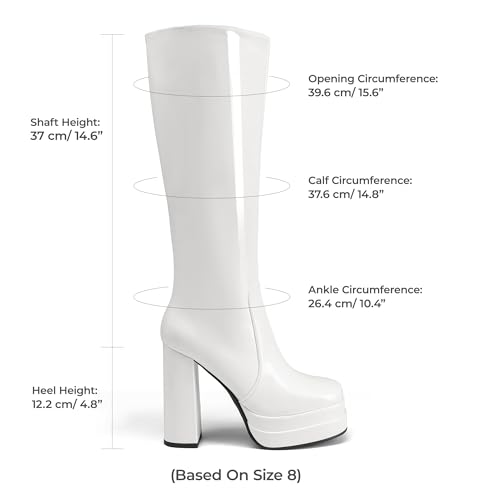 DREAM PAIRS Women's Platform Heeled Knee High Boots, Long Chunky Tall Gogo Boots for Fall2