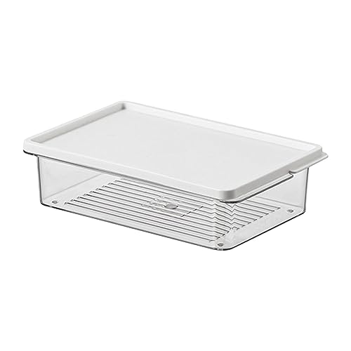 Lambo - Caja de almacenamiento para congelador - Organizador de cocina con tapa | Contenedores de congelador transparentes portátiles y apilables para cocina, oficina, armario