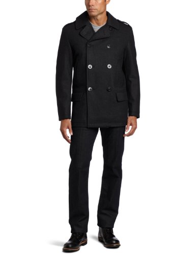 Image of Nautica Men's Wool Blend Peacoat - Double-Breasted Winter Coat, Regular, Big & Tall Sizes