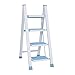 Drabiny, przenośna drabina stołek Stalowa drabina, 4-stopniowa składana drabina, przenośny wąski stołek, drabina bezpieczeństwa domowego z pedałem antypoślizgowym, 3 kolory, a, 46 cm x 67 cm x 109 cm