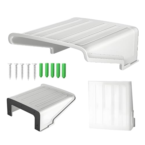 SamIdea Sun Rain Shade Camera Cover Outdoor, CCTV Security Camera Top Cover Shield Protective Roof for CCTV Surveillance Camera Hikvision/Nest/Ring/Arlo/Dome/Bullet/Bell (Square Shapped White Cover)