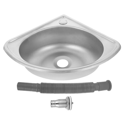 Mipcase Évier Camping INOX Petit Angle Simple Bol Lavabo Multifonction pour Cuisine Van Aménagé Installation Facile