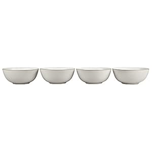 Denby – Natural Canvas Cereal Bowls Set of 4 – Beige White Glaze Dishwasher Microwave Safe Crockery 730ml – Ceramic Stoneware Tableware – Chip & Crack Resistant Soup Bowls