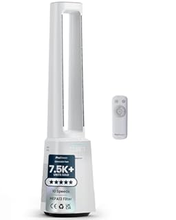 Pro Breeze® OmniAir 41" Bladeless Tower Fan with Air Purifier - Silent Standing Portable Circulator - Remote Control, HEPA Filter, LED Display, 10 Fan Speeds, 5 Modes & 60° Oscillation