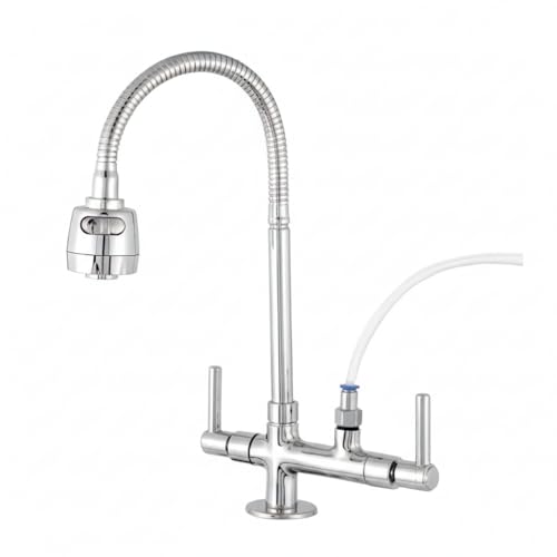 Link metais, Torneira Gourmet Flexivel Com Tubo Inox e Saida Para Filtro e Purificador De Agua, Torneira De Bancada De Cozinha