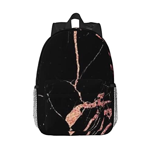 Sac à dos léger marbre noir PSVOD 38,1 cm parfait pour l'école et le bureau