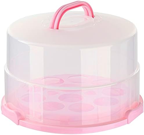 Adlers Co. 12inch Cake Carrier cake box,stand with Lid Trance lucent Dome cupcake Pie and Cookie Safely Easily Clean Transportable Round Extra-large Round Expandable, Collapsible dual layer Gift Idea Kitchen Storage Display Tupperware for Home Bakers
