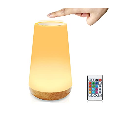 Lámpara de Mesita de Noche Moderna con Batería Recargable,RANJIMA Lámpara de Mesa,Luz Nocturna LED para Dormtorio,Regalos...