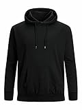JACK & JONES Herren Jjebasic Noos Ps Hooded Sweatshirt, Schwarz, 3XL EU
