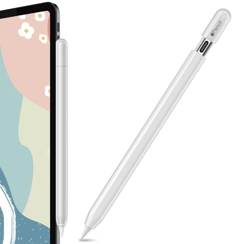 AhaStyle 超薄型 Apple Pencil (USB-C) シリコン保護ケース 滑り止め Apple Pencil (USB-C) 2023のみに適用 (単色1本, クリア)