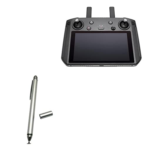 BoxWave Stylus Pen Compatible with DJI Smart Controller - DualTip Capacitive Stylus, Fiber Tip Disc Tip Capacitive Stylus Pen - Metallic Silver
