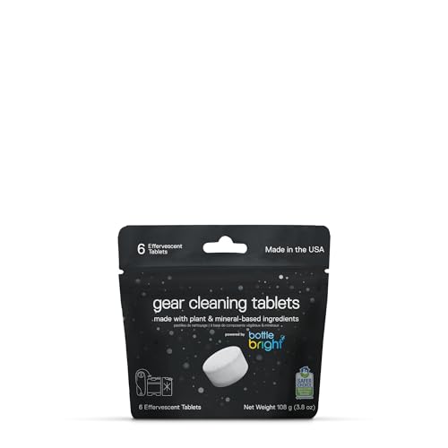 Gear Cleaning Tablets by Bottle Bright - EPA Safer Choice Certified - Hydration Reservoir Large Container & Water Storage System Cleaner - 6 Tab Pack