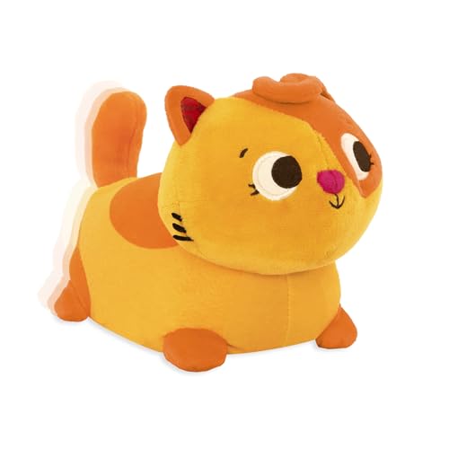 B. toys - Gatto arancione di peluche - Animale di peluche interattivo - Giocattolo per bambini che gattonano con movimenti e suoni - Giocattoli per neonati, bambini piccoli - Wobble 'n' Go, 6 mesi