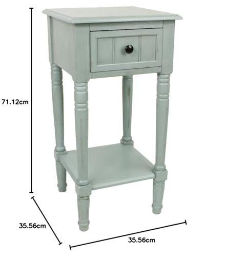 Image of Decor Therapy Simplify 1-Drawer Accent Table, Antique Iced Blue