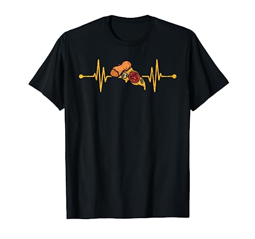 Amante de la Comida Rápida Italiana Foodie Heartbeat Italiana Pizza Camiseta
